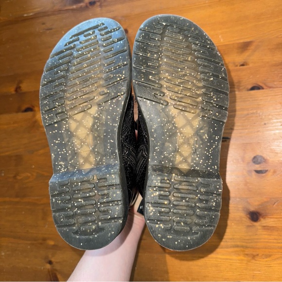 Kids Dr. Martens Docs Black Glitter Size 2 - Picture 4 of 4